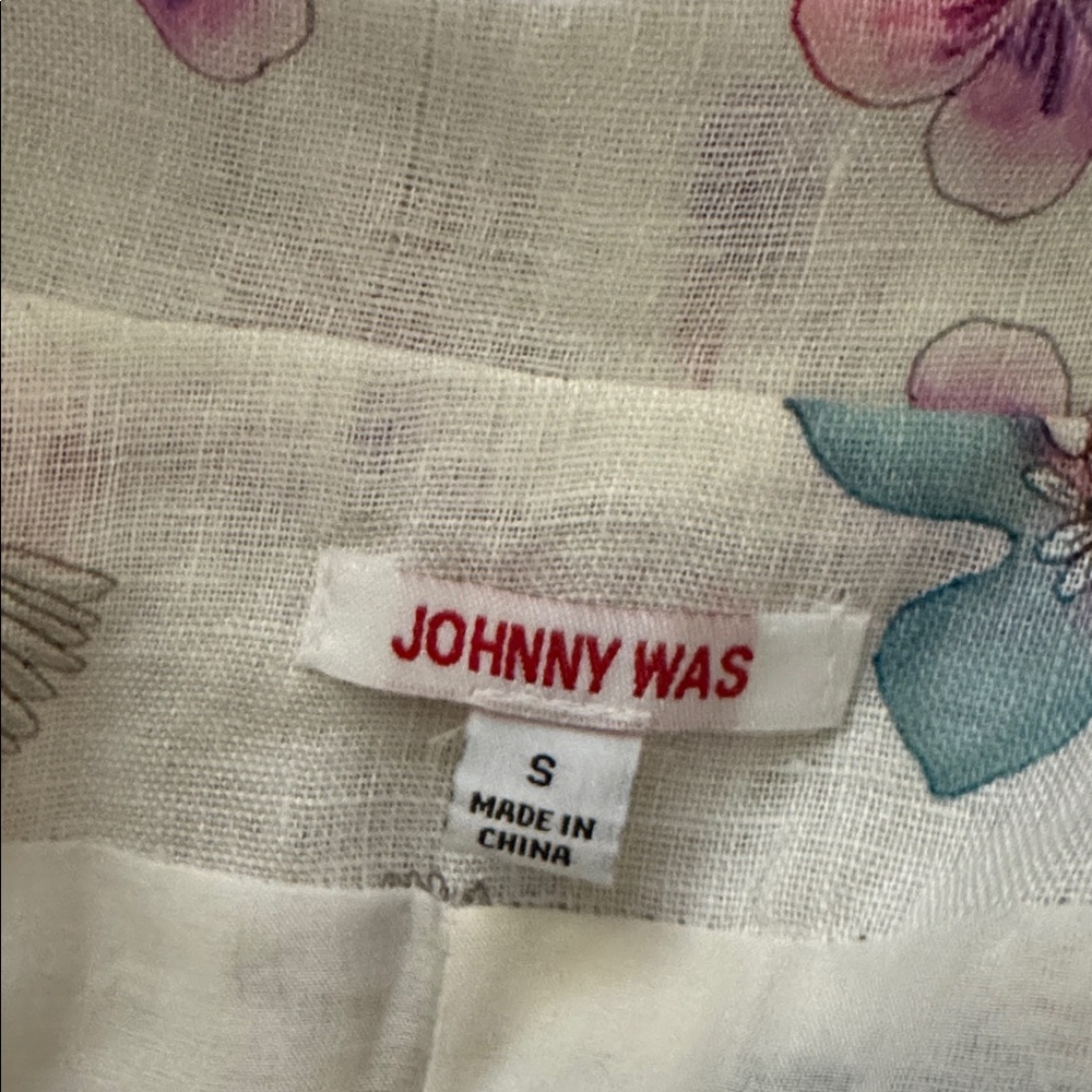 Johnny Was Floral Linen Blazer - Picture 6 of 9
